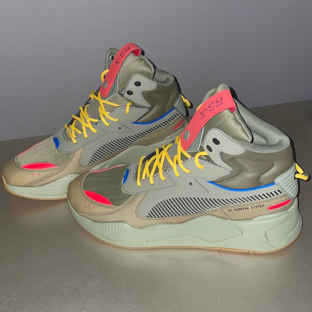 PUMA RS-X Mid Men’s Hightop Sneakers Olive Green